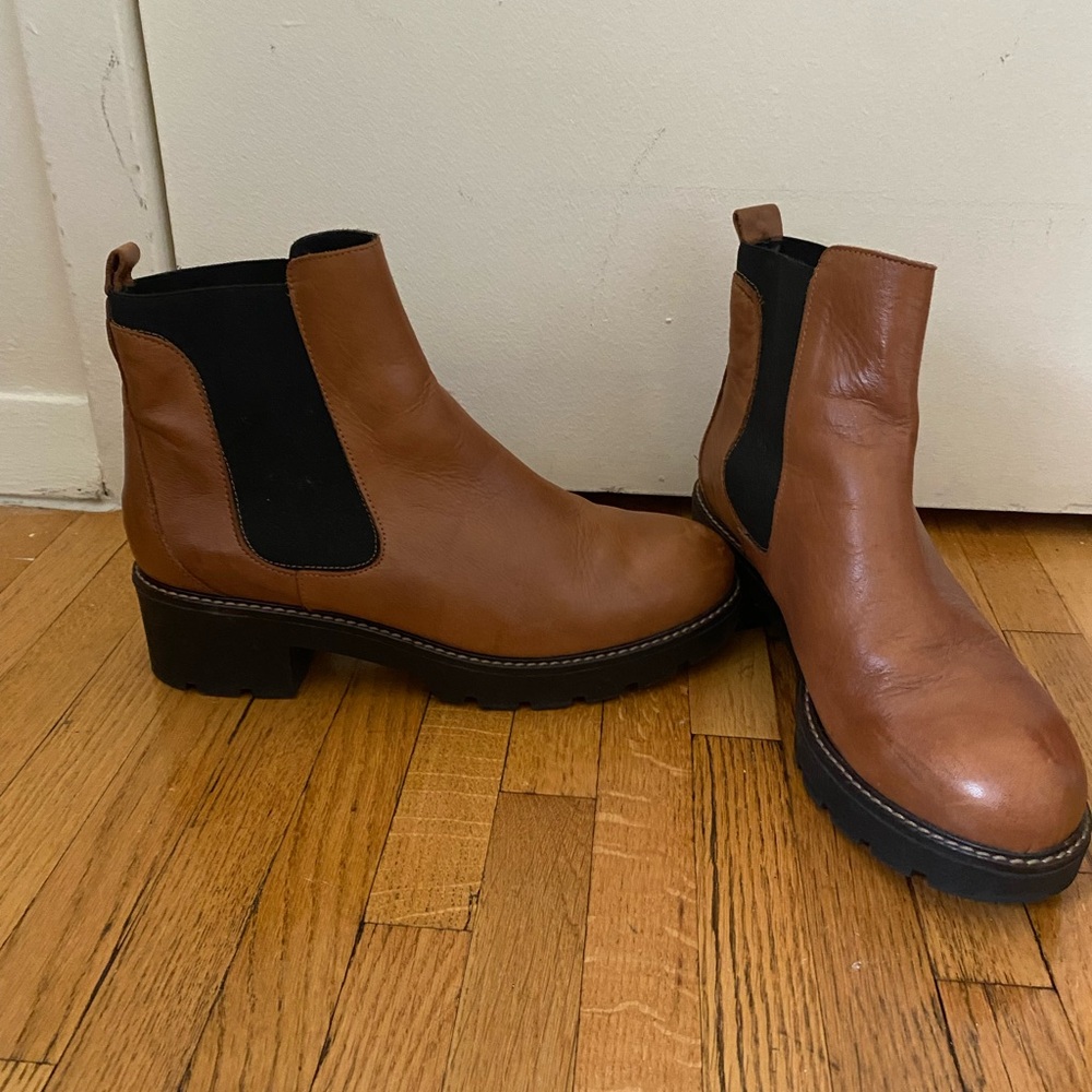 Anthropologie Chunky Sole Chelsea Boots